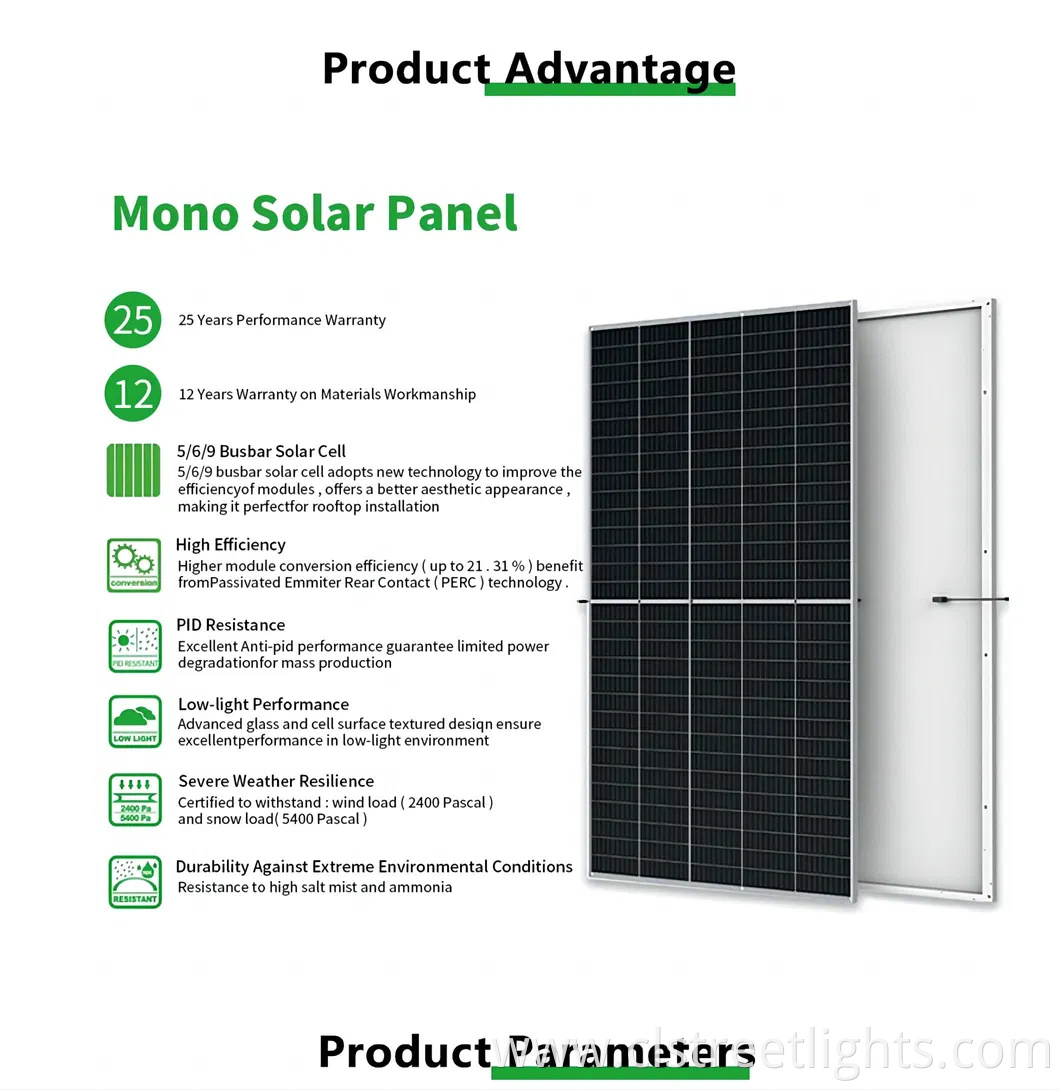 550W Ja Half Cell High Efficiency Mono PV Module Solar Panel for Home Solar Energy System
